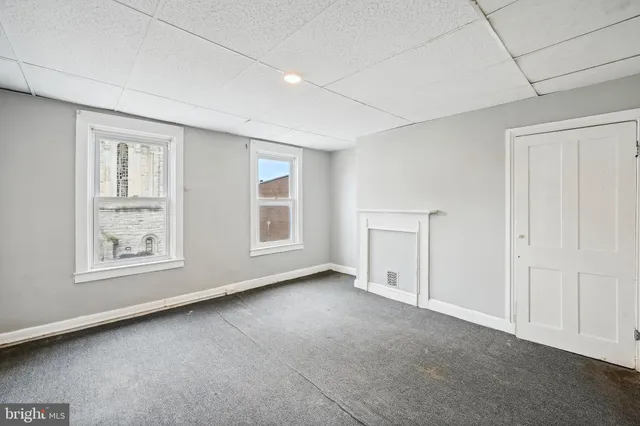 an empty room with a window