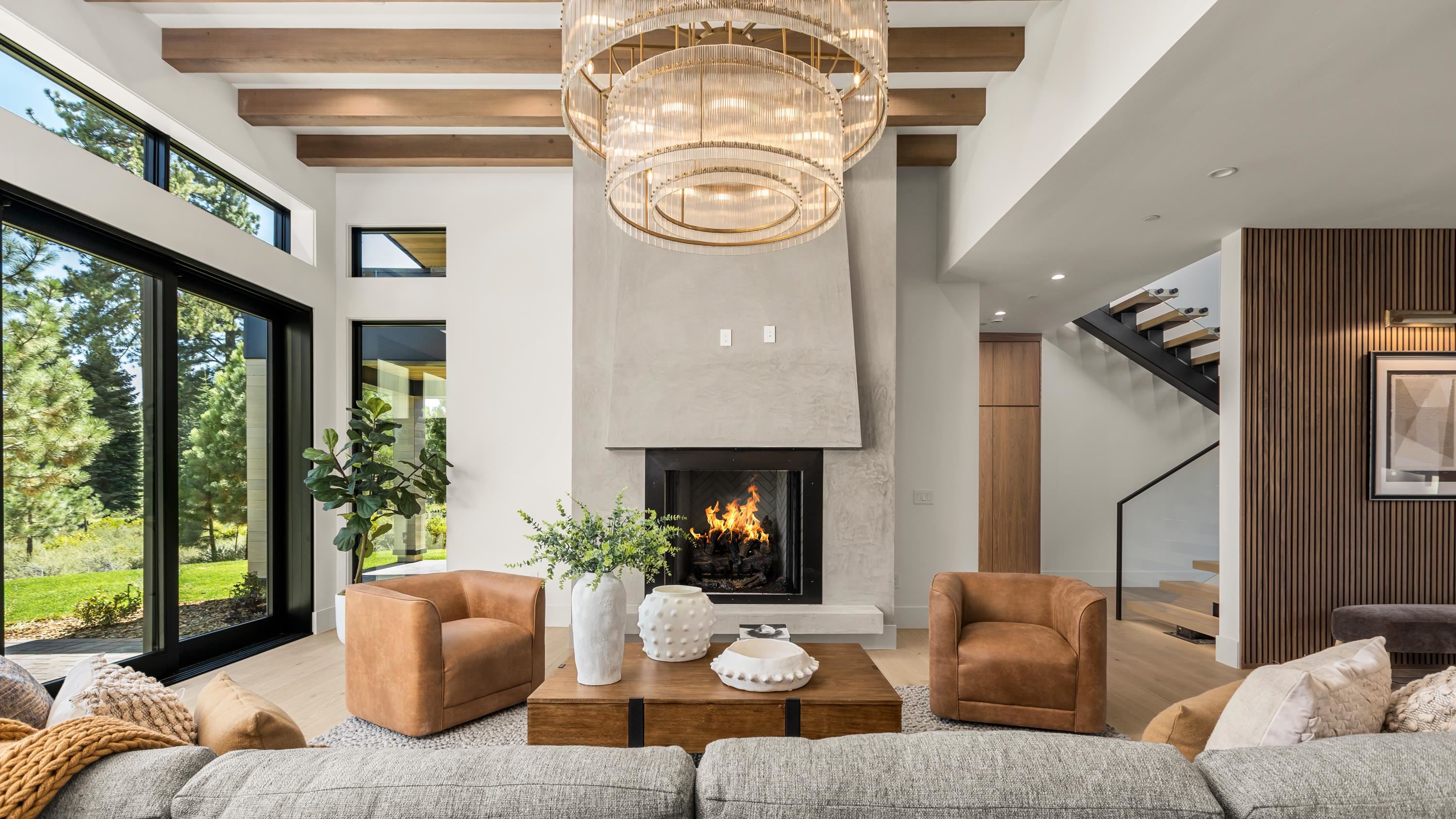 9308 Gaston Court Truckee, CA 96161 - Photo 6 of 28 a living room with furniture and a fireplace