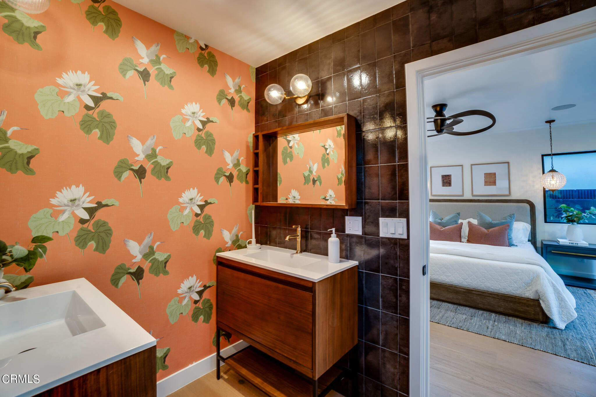 2425 Cooley Place Pasadena, CA 91104 - Photo 46 of 74 a bedroom with a bed and a night stand