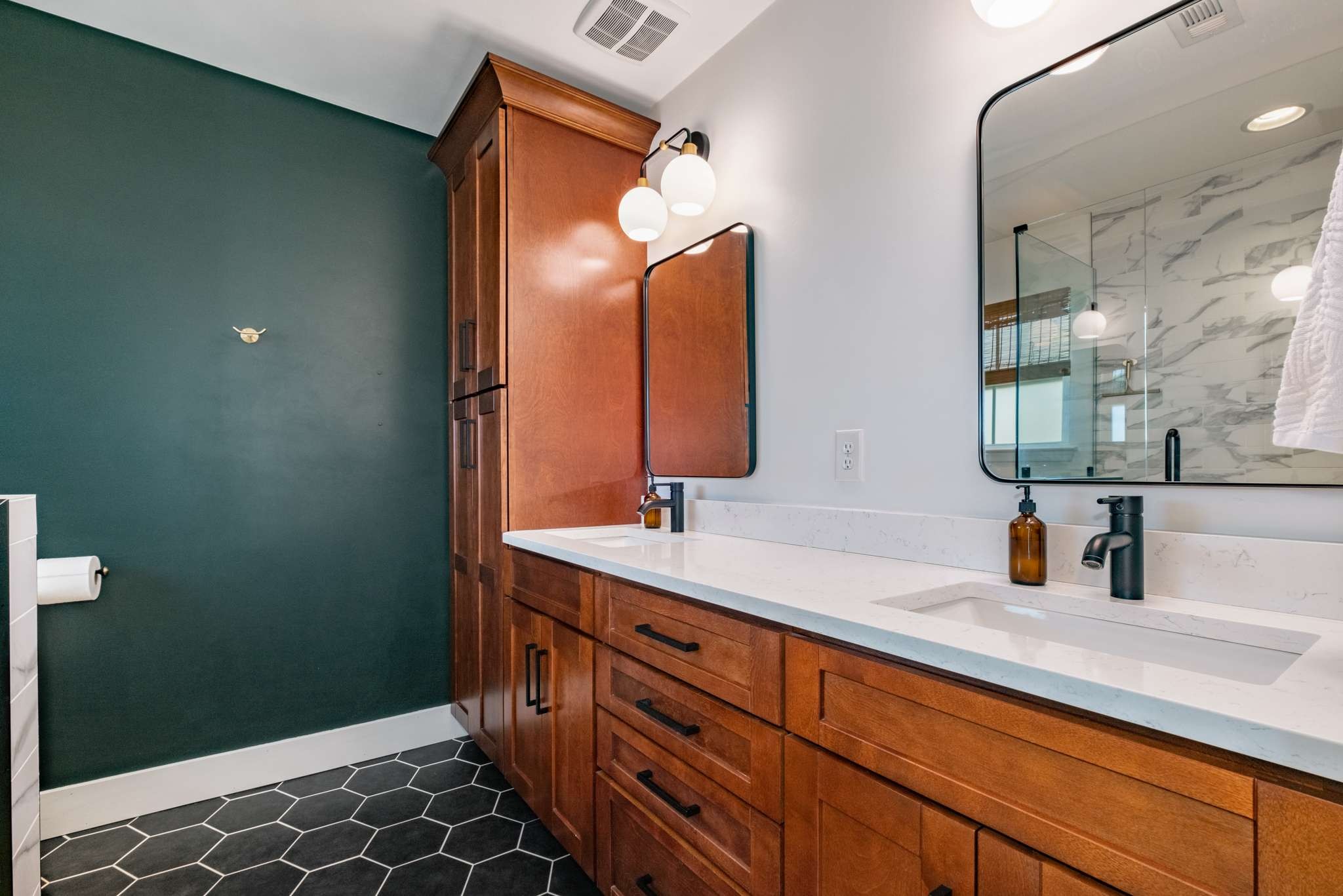 2000 Kingston Place Spring Hill, TN 37174 - Photo 33 of 56 a bathroom with a double vanity sink and a mirror