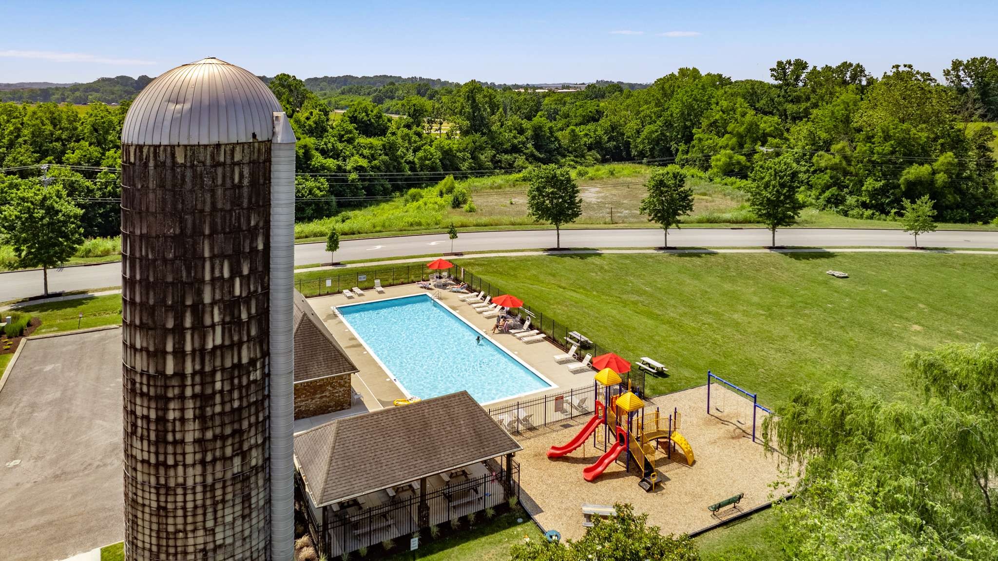 2000 Kingston Place Spring Hill, TN 37174 - Photo 51 of 56 an aerial view of a house having swimming pool garden and patio