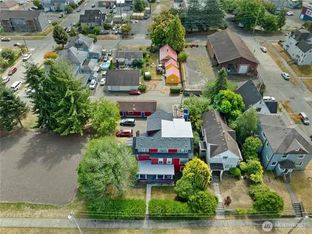 an aerial view of multiple house