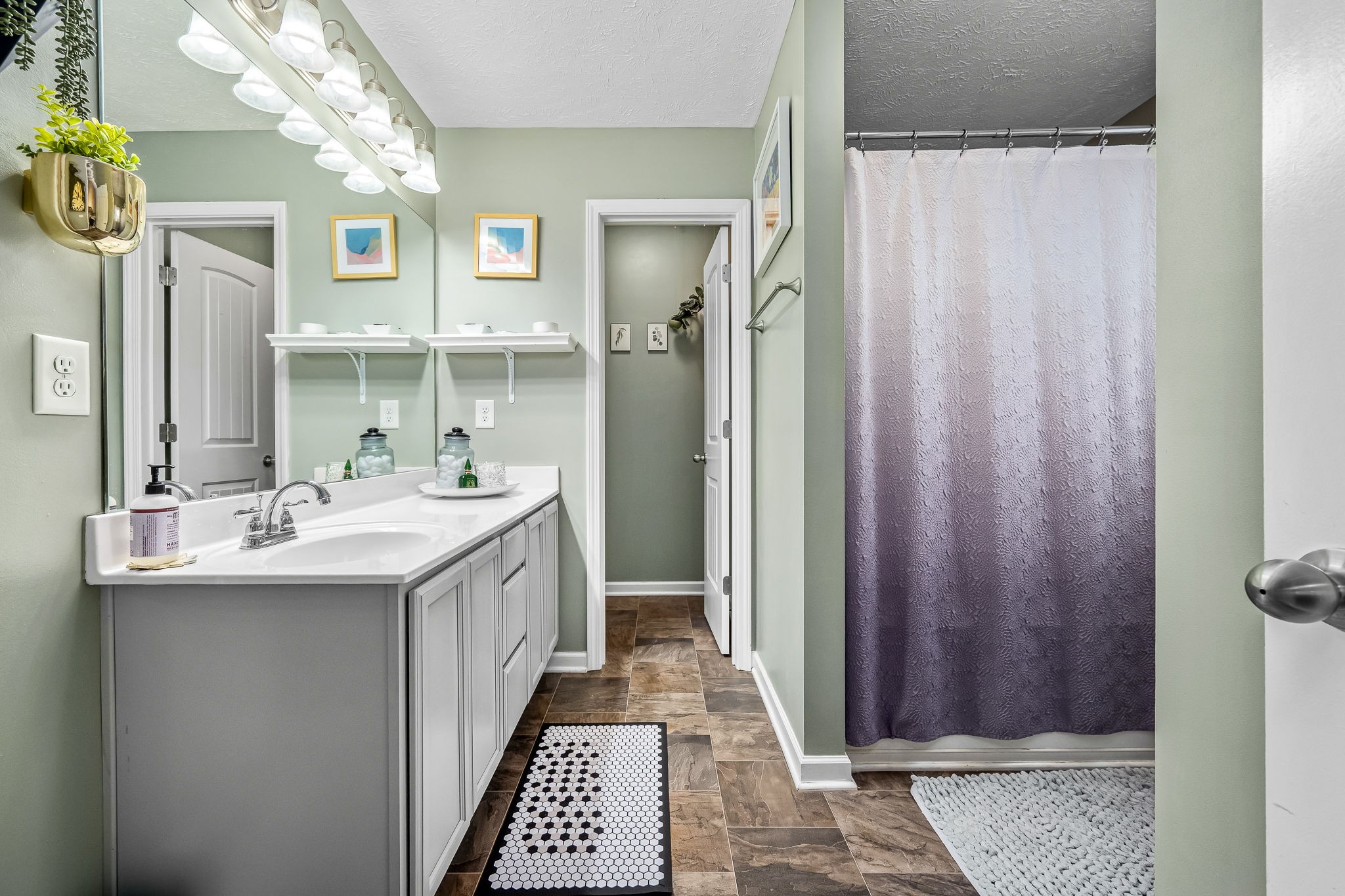 4720 Chelanie Circle Murfreesboro, TN 37129 - Photo 22 of 31 a bathroom with a sink a mirror and a shower