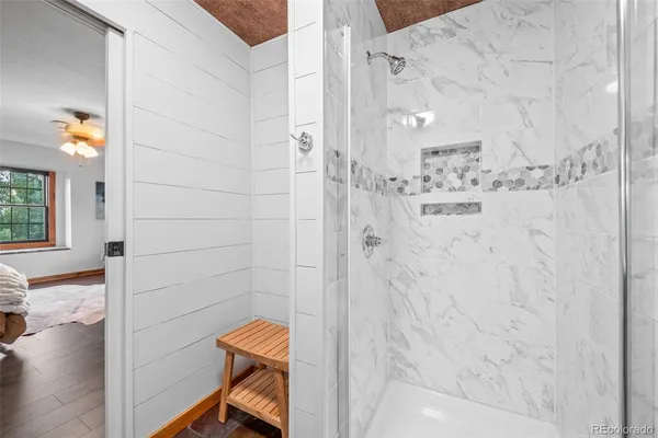a bathroom with a shower