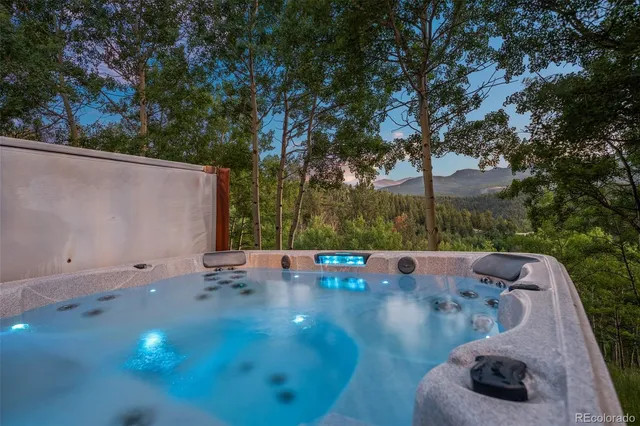 an outdoor view with patio