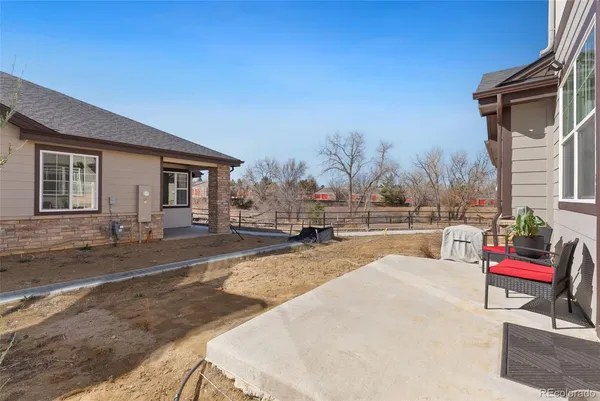 a view of a terrace with outdoor space