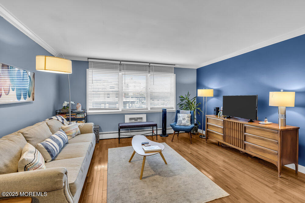 317 8th Avenue, Unit 303 Asbury Park, NJ 07712 - Photo 4 of 15 a living room with furniture a rug and a flat screen tv