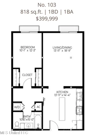 $3,000 | 301 South Toulme Street, Unit 103, Bay St. Louis, MS 39520