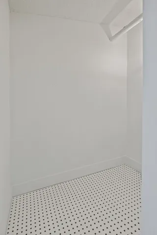 a view of a black white wall