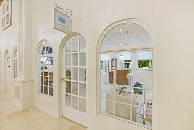 a front view of a large building