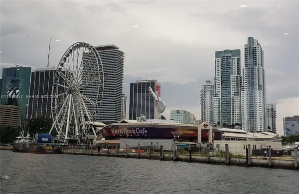 a view of a tall building with a city view