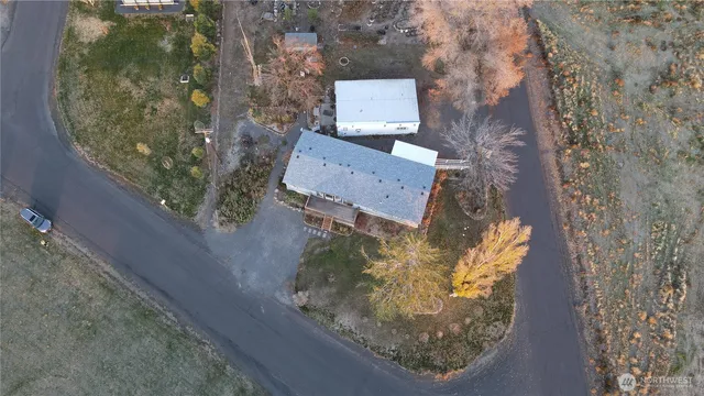 an aerial view of a house