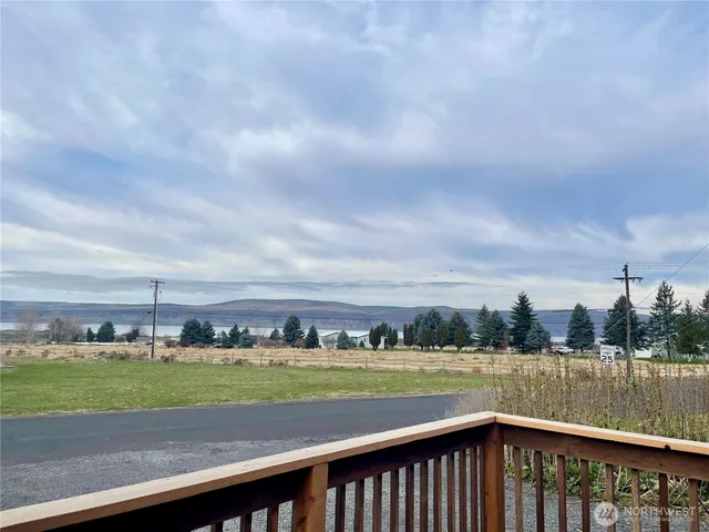 a view of a lake with a city view