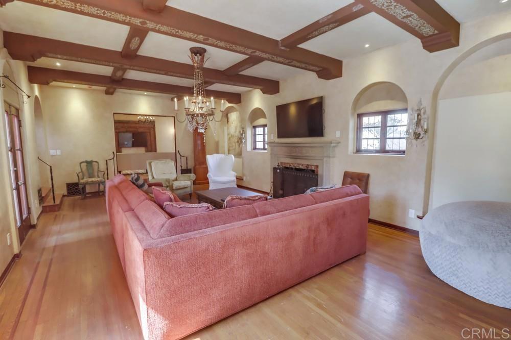 3014 Xenophon Street San Diego, CA 92106 - Photo 12 of 73 a living room with furniture and a fireplace