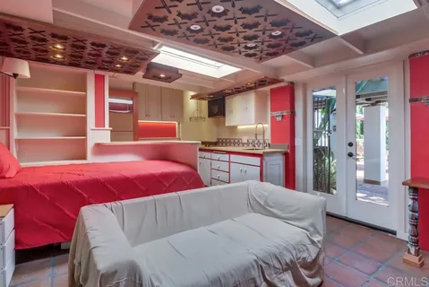 a bathroom with a sink and shower