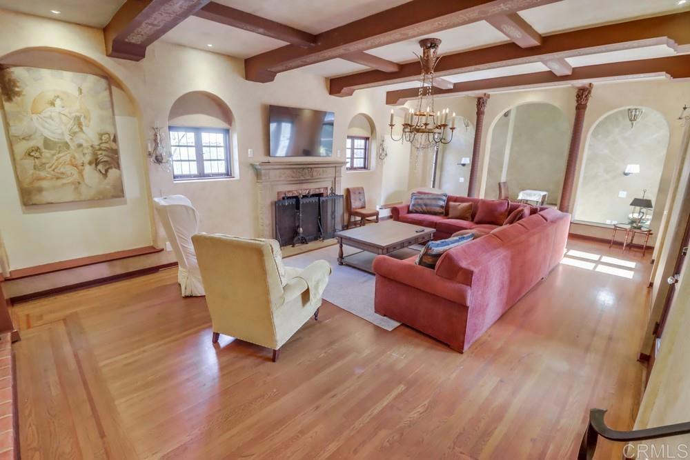 3014 Xenophon Street San Diego, CA 92106 - Photo 9 of 73 a living room with furniture and a fireplace