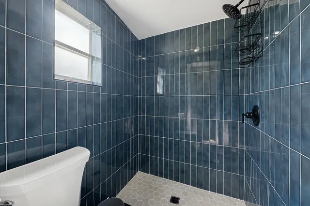 a bathroom with a shower