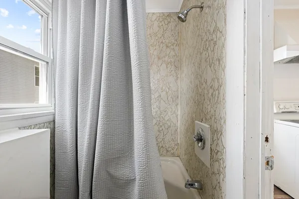 a bathroom with a shower