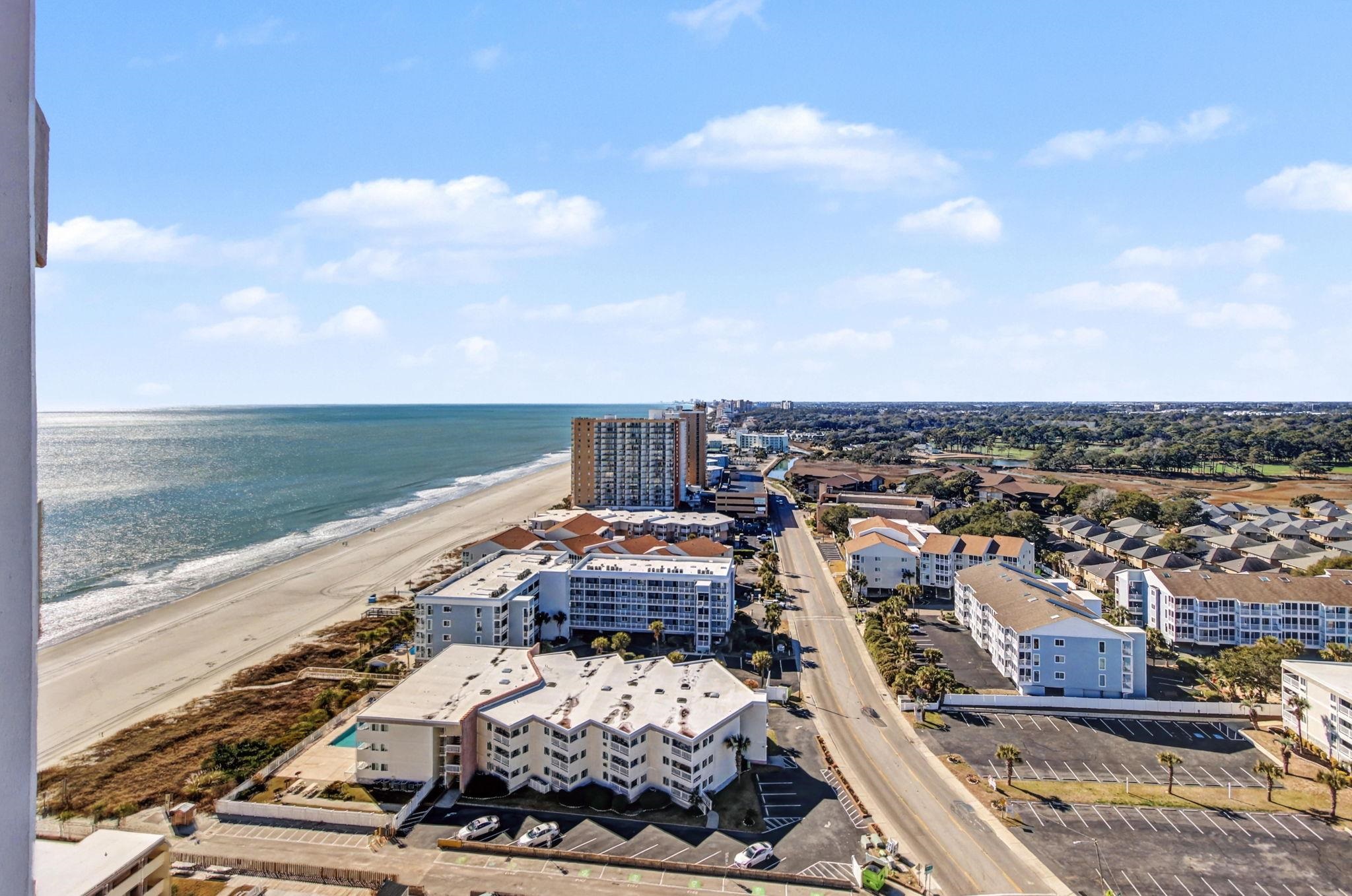 9650 Shore Drive, Unit 2005 Myrtle Beach, SC 29572 - Photo 7 of 40 Aerial view of expansive beach and apartment complex / building