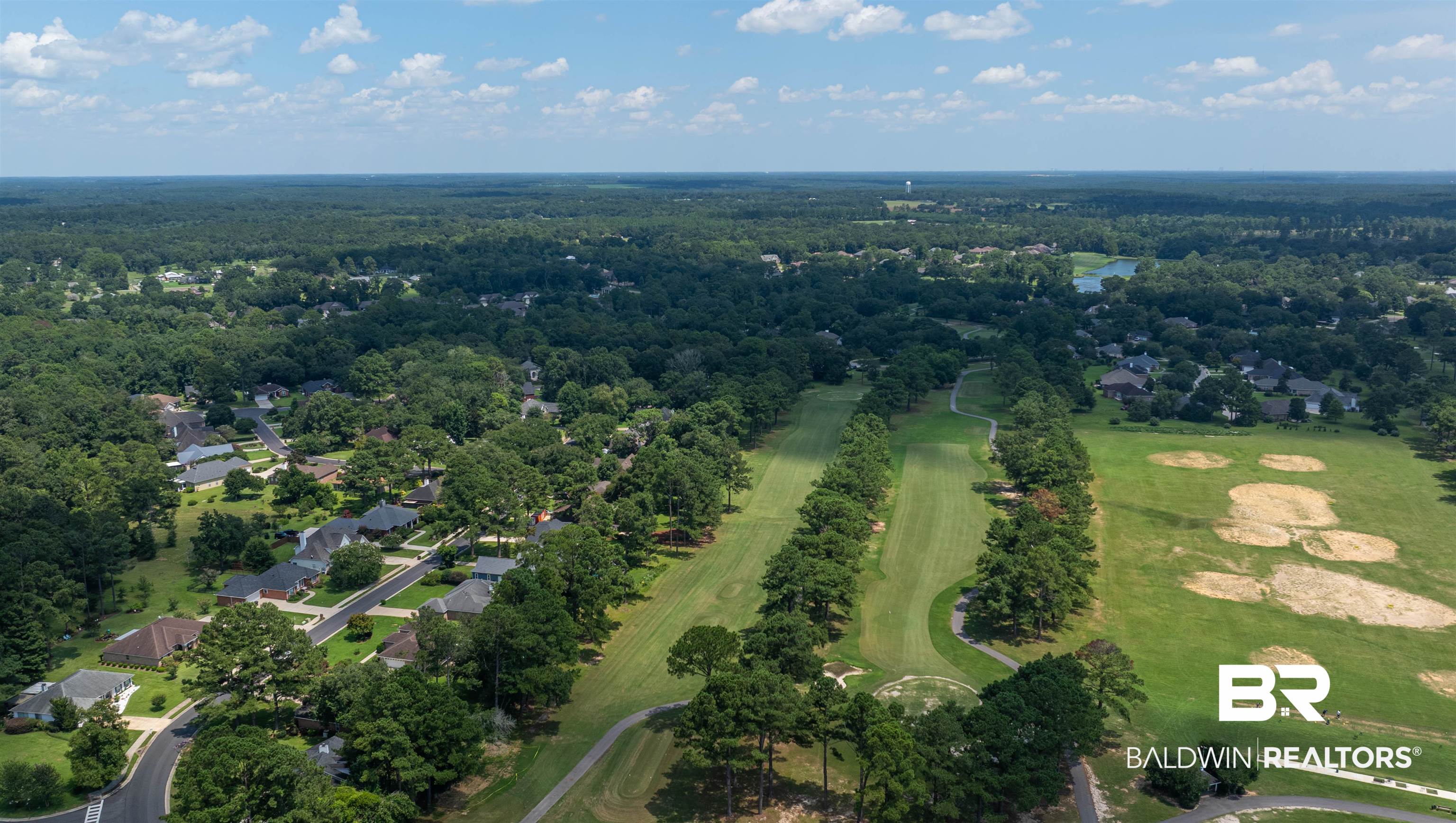 19741 Hunters Loop Fairhope, AL 36532 - Photo 41 of 42 Aerial view of property's location with a golf club and nearby suburban area