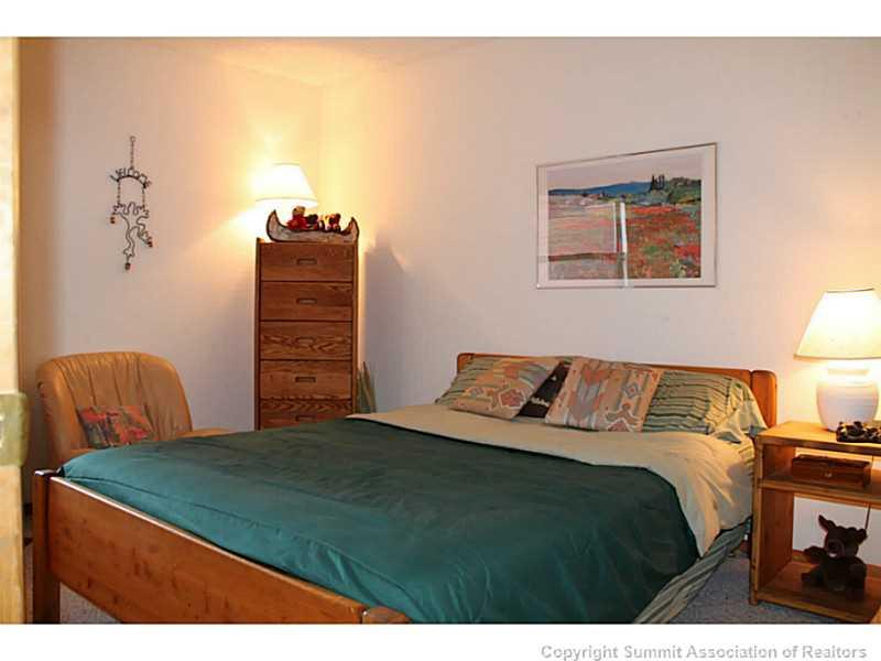 520 Bills Ranch Road, Unit B 333 Frisco, CO 80443 - Photo 5 of 12 a bedroom with a bed and a lamp on dresser