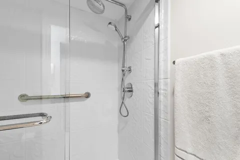 a bathroom with a shower