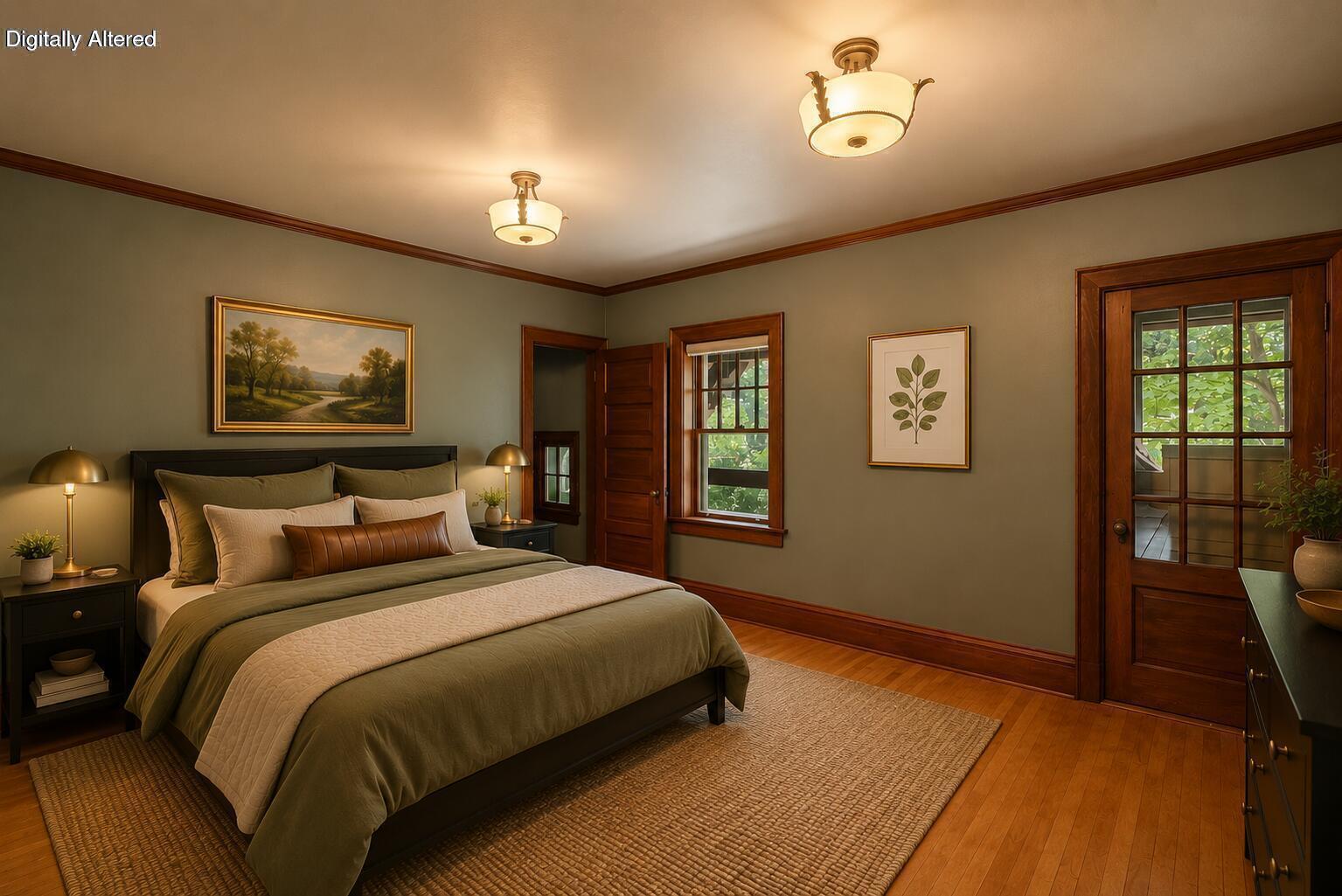 6789 North Elm Tree Road Glendale, WI 53217 - Photo 14 of 31 Primary Bedroom has south-facing balcony - Staged