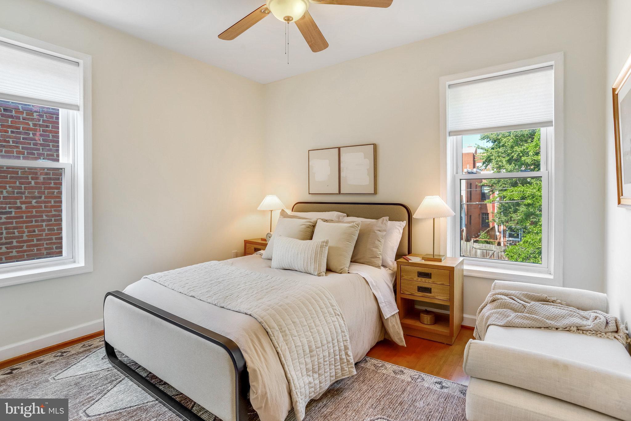 1630 6th Street Northwest Washington, DC 20001 - Photo 29 of 34 Bright 3rd BR has 2 windows looking to rear pati0