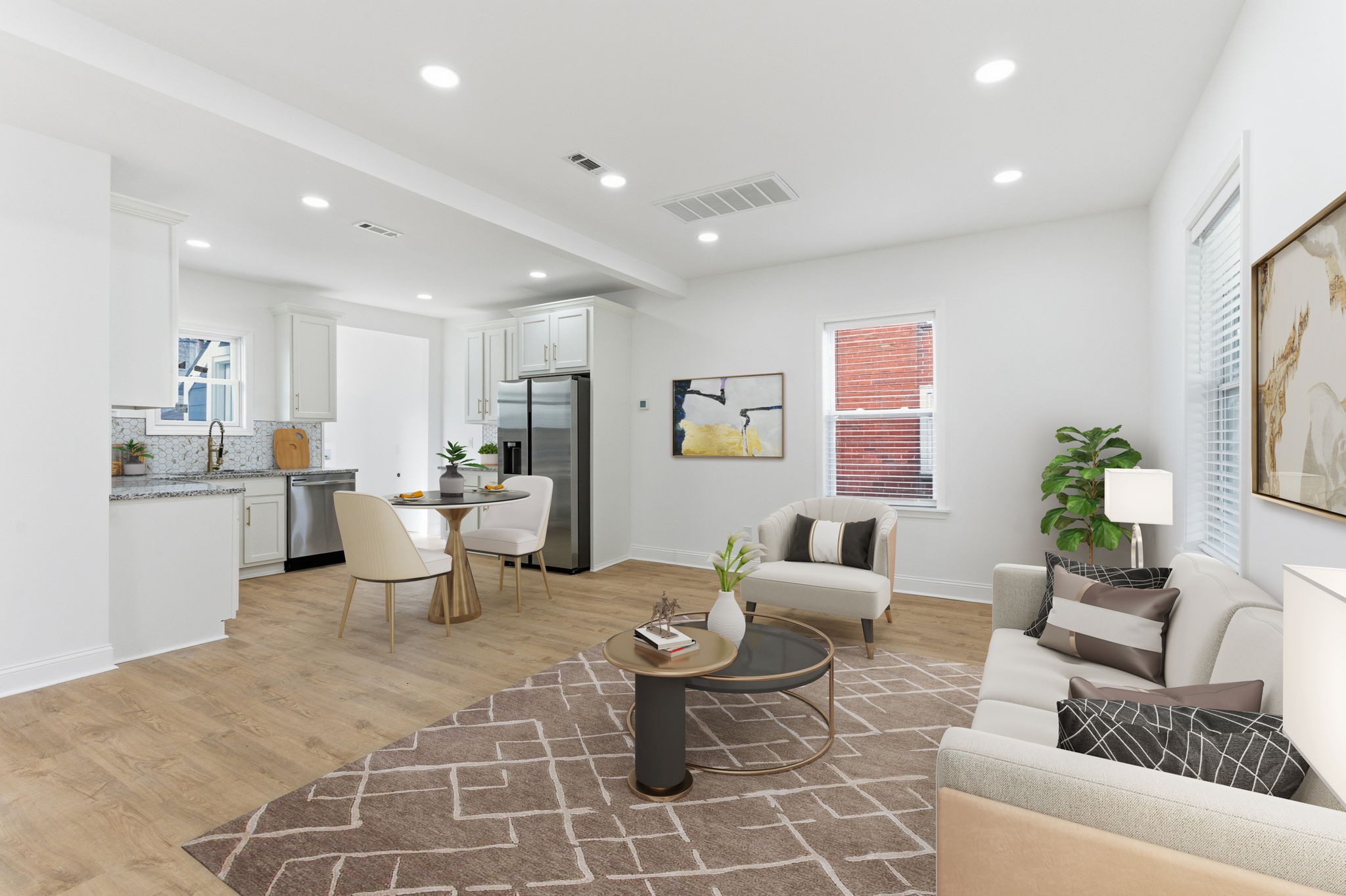 1106 Dodson Street Old Hickory, TN 37138 - Photo 6 of 27 a living room with furniture a rug and kitchen view
