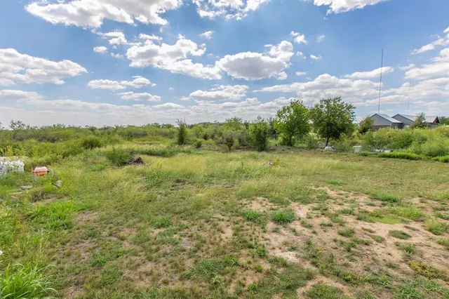 a view of a field with an ocean