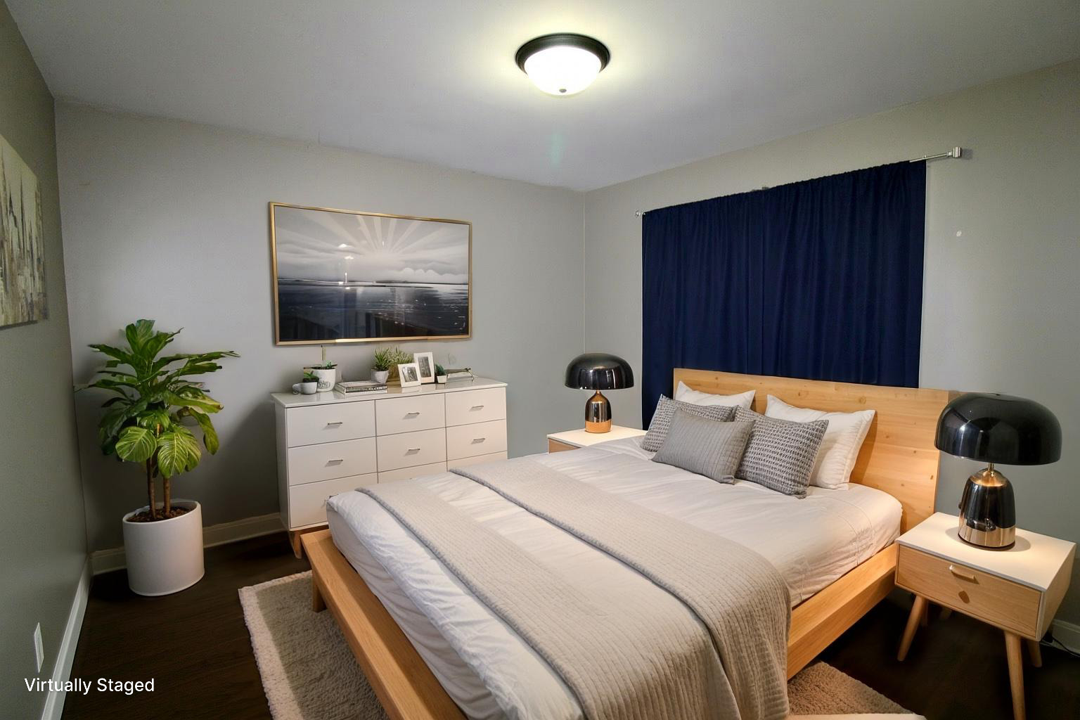 16637 Paulina Street Markham, IL 60428 - Photo 7 of 20 a bedroom with bed and a potted plant