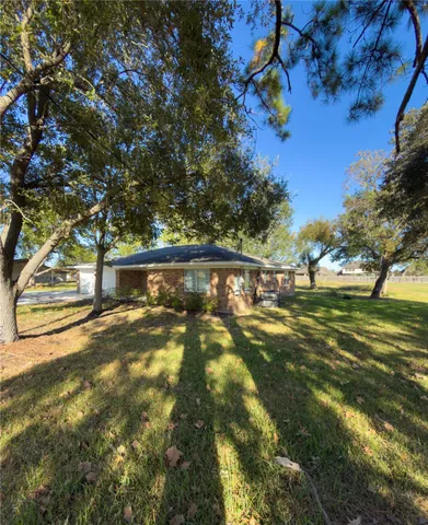 a view of a yard with a tree