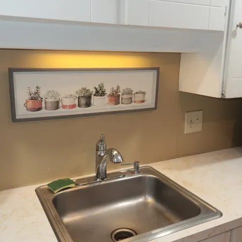 a close view of sink and tap