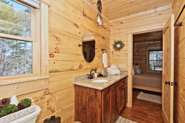 956 Lemmon Lane Ellijay, GA 30540 - Photo 37 of 60 a bathroom with a sink and a mirror