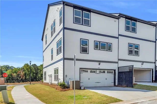 a view of a building with many windows