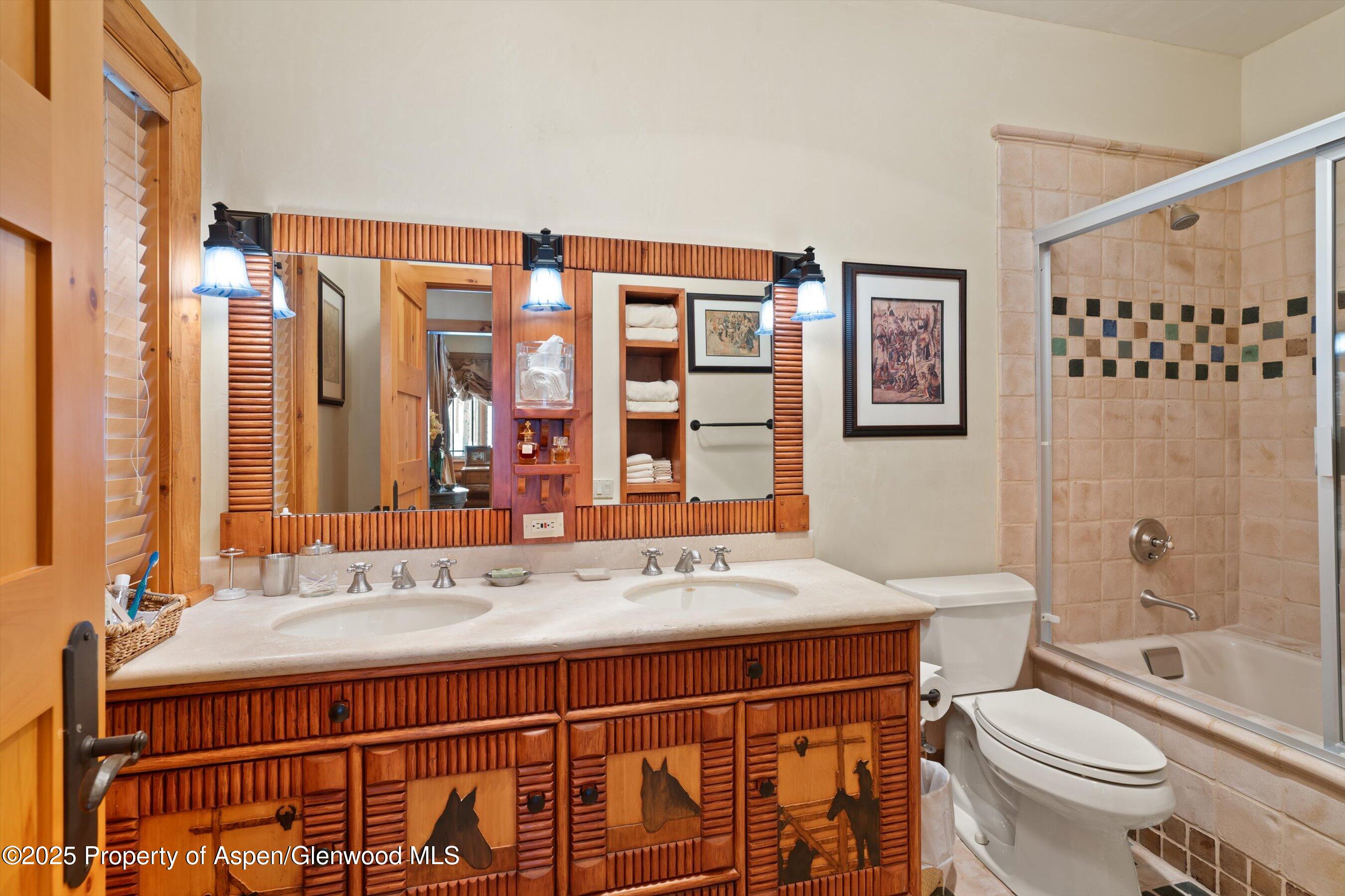 195 North Hayden Road Aspen, CO 81611 - Photo 28 of 39 a bathroom with a sink a toilet and shower