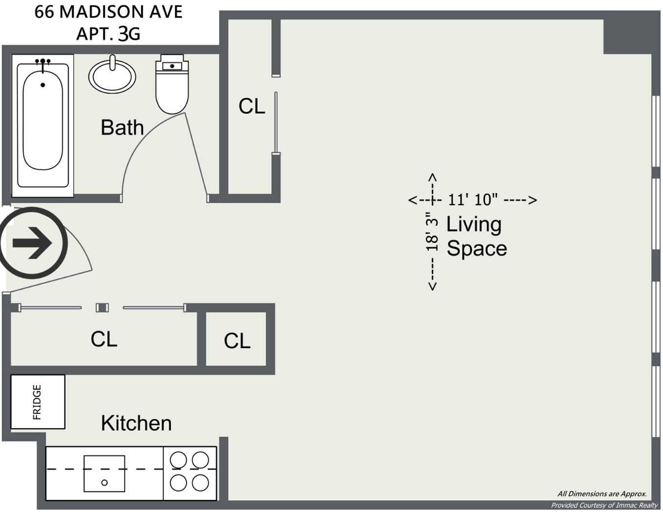 66 Madison Avenue, Unit 4G Manhattan, NY 10016 - Photo 16 of 16 Floor Plan