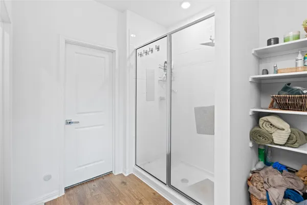 a bathroom with a shower