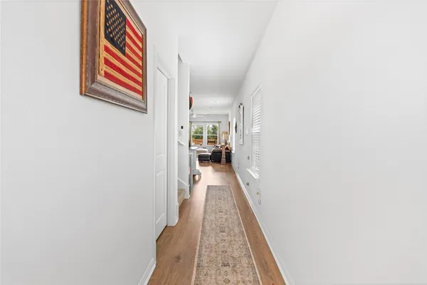 a view of hallway with stairs