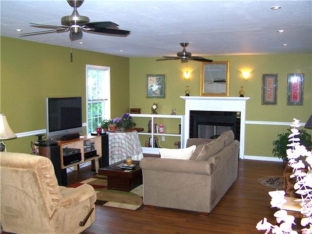 1390 Porter Morris Road Chapmansboro, TN 37035 - Photo 5 of 20 The living room is a large 29 x 15 space, with fireplace, ceiling fan and recessed ceiling lights.