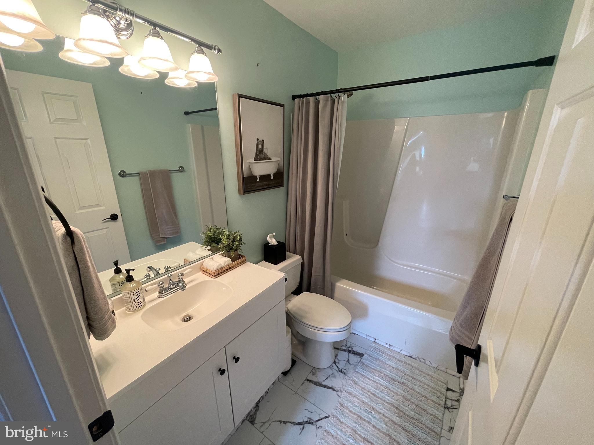 2315 Lookout Road Haymarket, VA 20169 - Photo 29 of 36 a bathroom with a sink toilet a mirror and shower