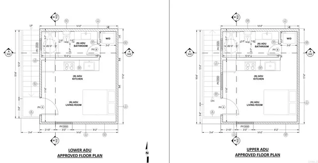 a view of a brick house with large windows