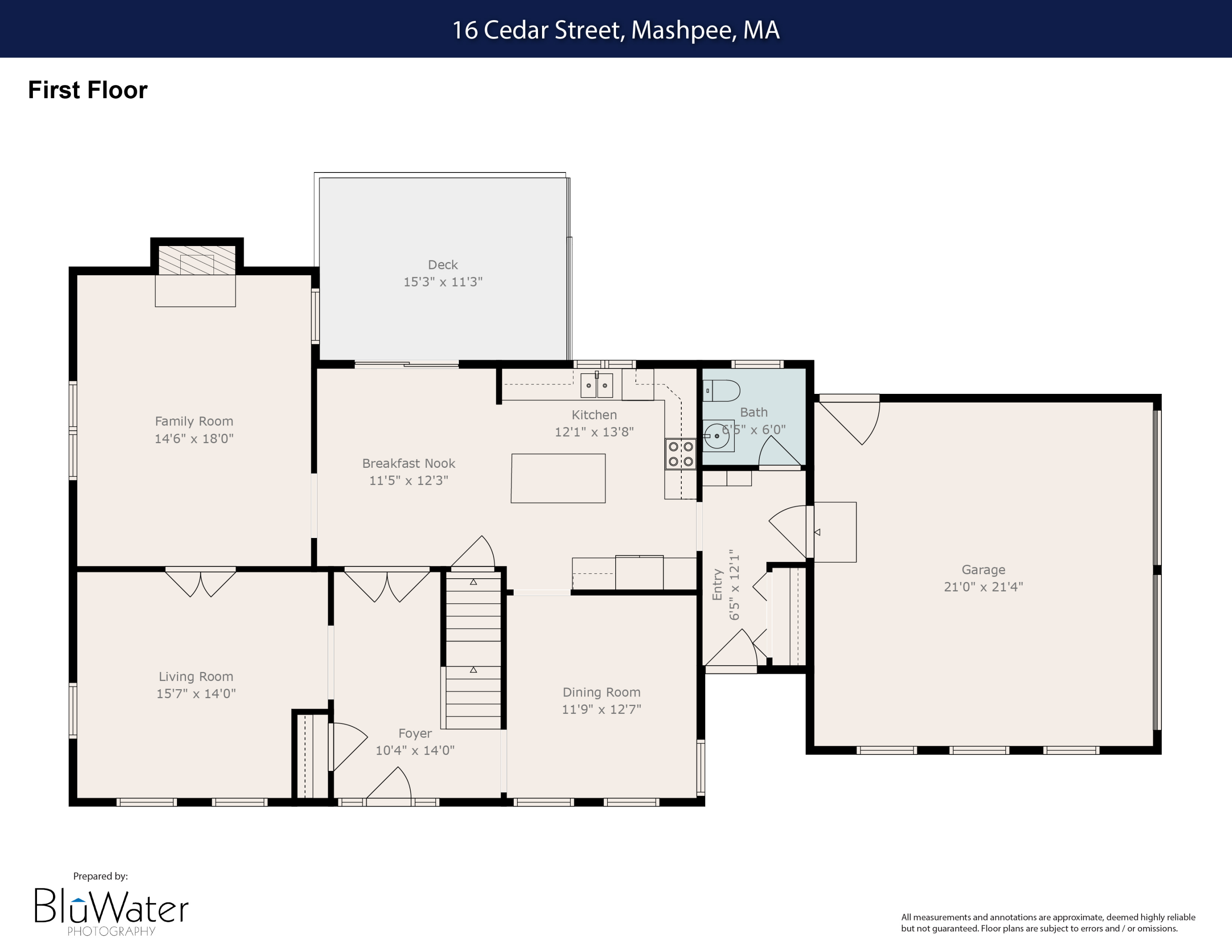 16 Cedar Street Mashpee, MA 02649 - Photo 52 of 55 First Floor Floor Plan