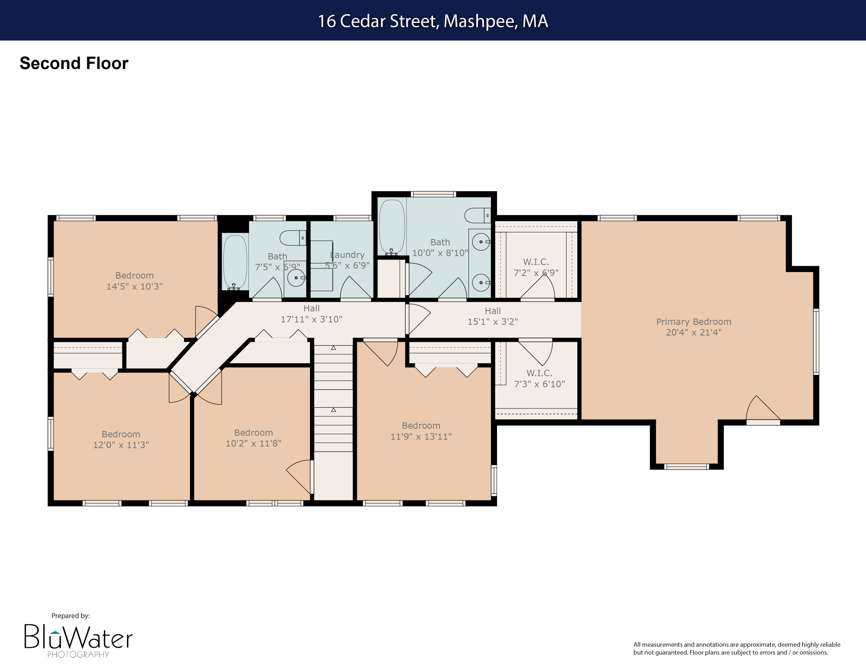 16 Cedar Street Mashpee, MA 02649 - Photo 53 of 55 Second Floor Floor Plan
