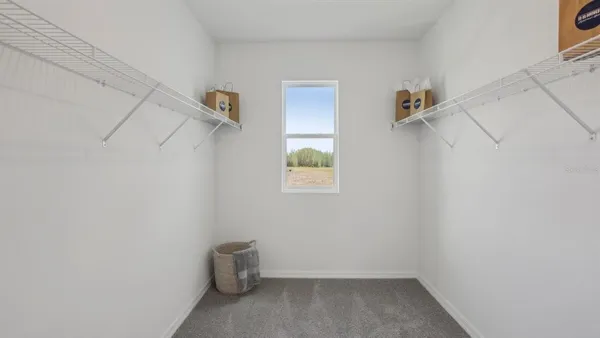 a view of small space with empty racks on the wall