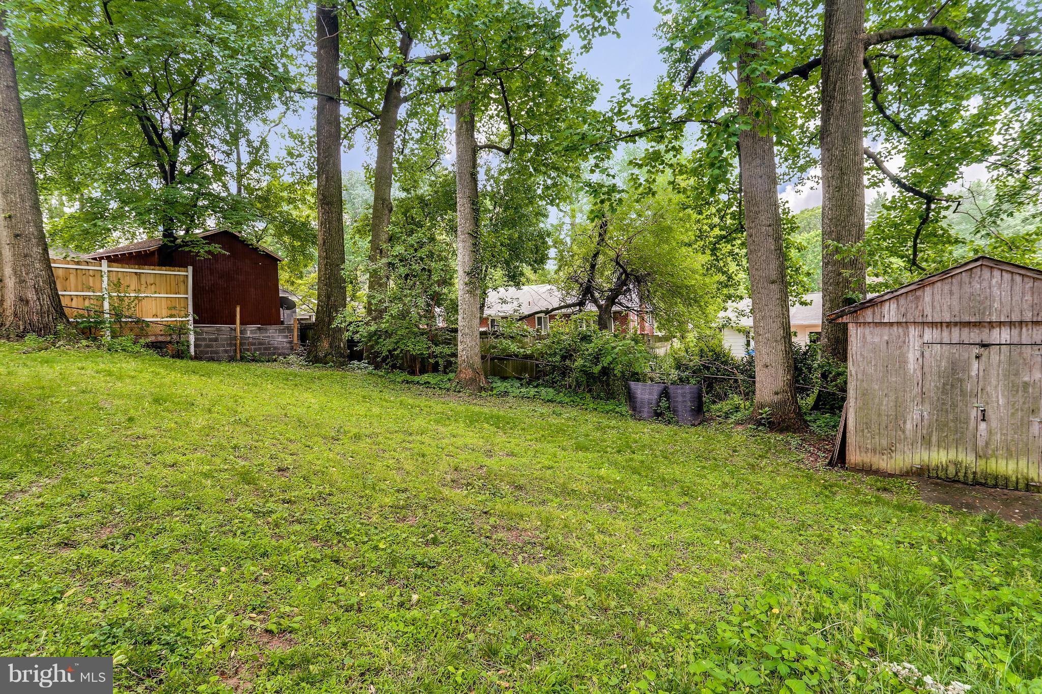 12714 Helen Road Silver Spring, MD 20906 - Photo 19 of 19 a view of a backyard with large trees and wooden fence