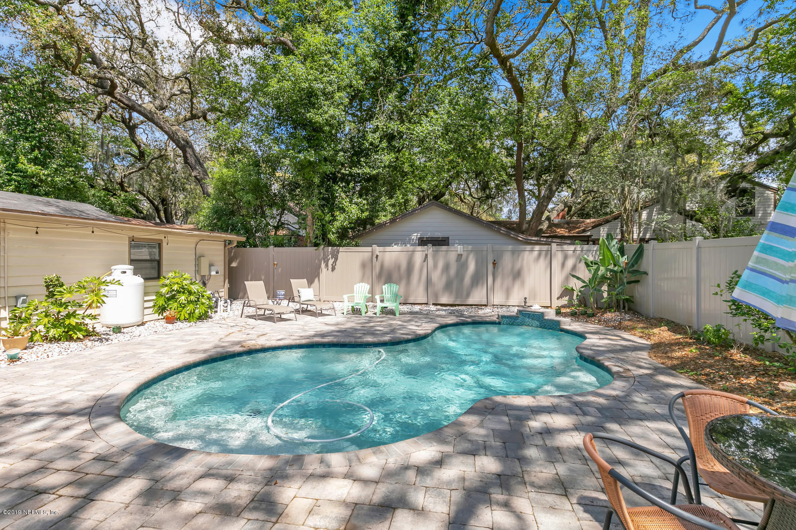 1425 Nicholson Road Jacksonville, FL 32207 - Photo 8 of 45 a view of a backyard with potted plants and large tree