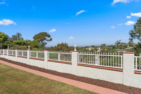 a view of a balcony with mountain view