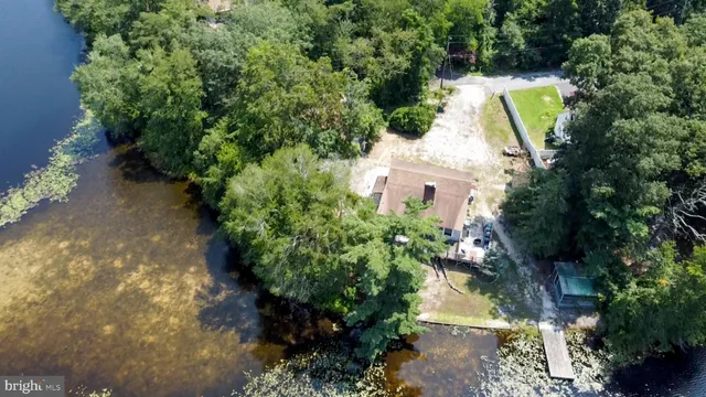 a view of a city street from a lake view