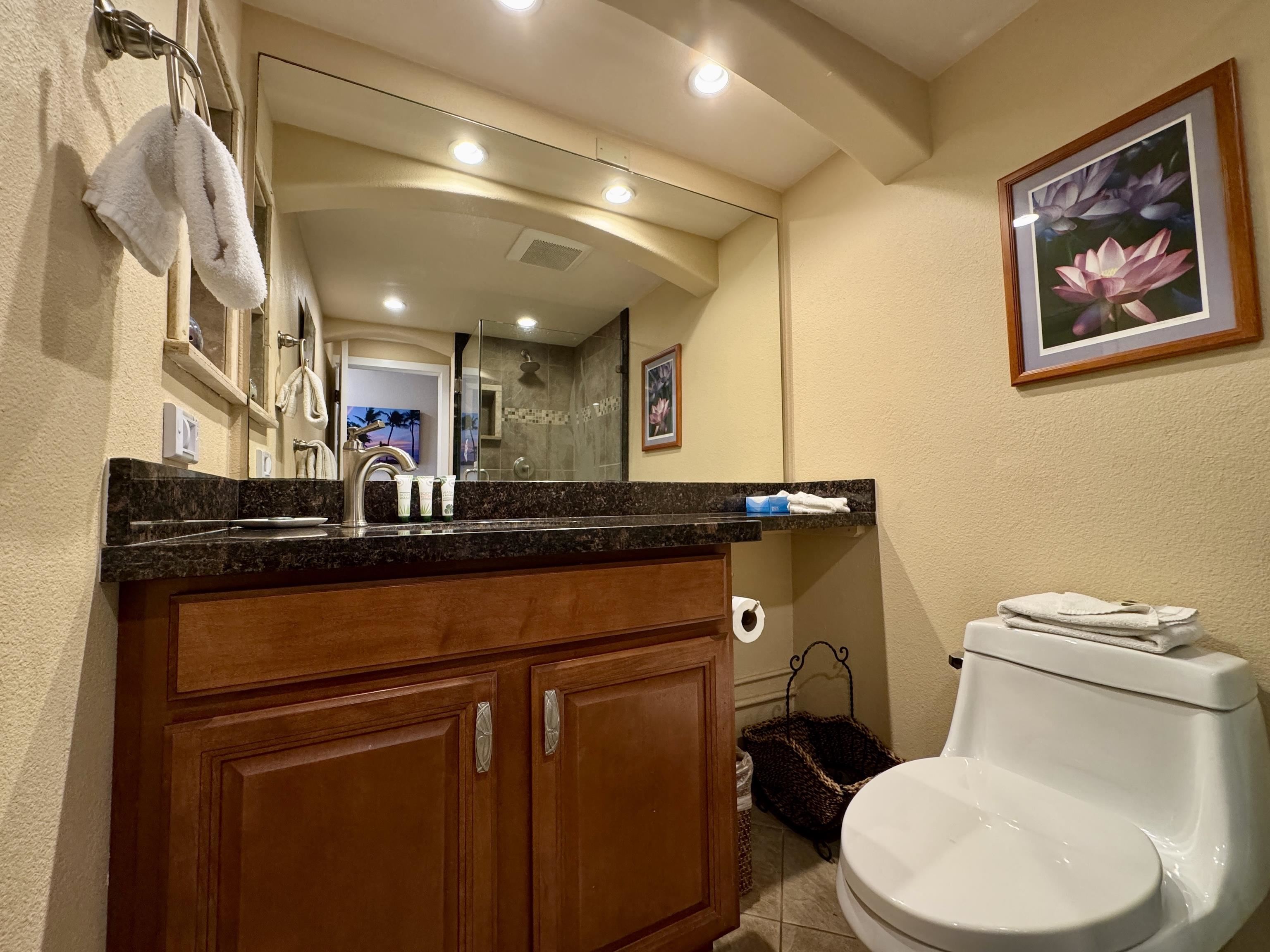 2695 South Kihei Road, Unit 10213 Kihei, HI 96753 - Photo 15 of 37 a bathroom with a toilet sink and mirror